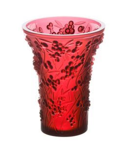 Baies Red Vase   Lalique