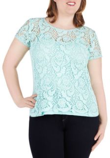 Doily Dose of Charm Top in Plus Size  Mod Retro Vintage Short Sleeve Shirts