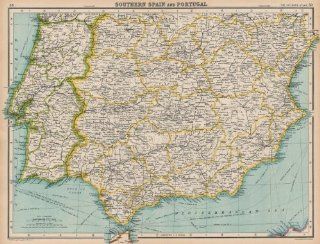 IBERIA: Southern Spain and Portugal. BARTHOLOMEW;1924 map  
