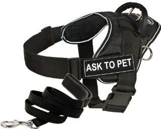 Dean & Tyler DT Fun Works Harness 6 Feet Padded Puppy Leash, Ask To Pet, X Large, Black : Pet Supplies