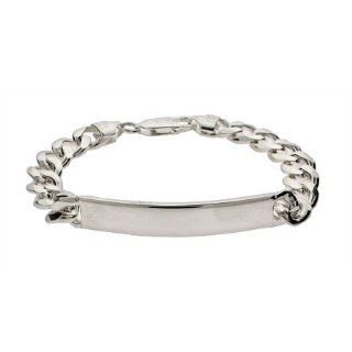 Ladies Sterling Silver Curb Link ID Bracelet Length 8 inches (Lengths 8 inches Available): Eve's Addiction: Jewelry