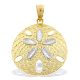 Sand Dollar Necklace Charm in 10K Two Tone Gold   Zales
