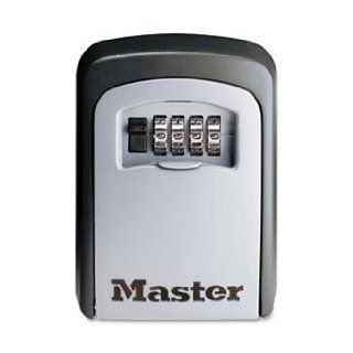 Locking Combination 5 Key Steel Box, 3 7/8w x 1 1/2d x 4 5/8h, Black/Silver by MASTER LOCK (Catalog Category: Office Maintenance, Janitorial & Lunchroom / Well Being, Safety & Security)   Combination Padlocks  