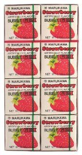 Marukawa   Eight Pack Strawberry Bubble Gum : Chewing Gum : Grocery & Gourmet Food