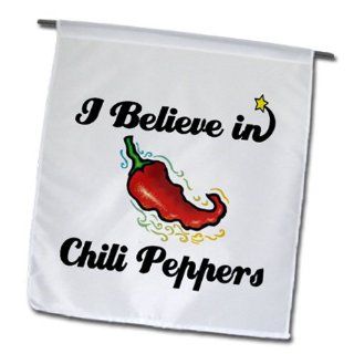 3dRose fl_105022_1 I Believe in Chili Peppers Garden Flag, 12 by 18 Inch  Outdoor Flags  Patio, Lawn & Garden