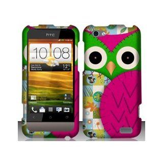 HTC One V (Virgin Mobile) Colorful Owl Design Hard Case Snap On Protector Cover + Free Opening Tool + Free Animal Rubber Band Bracelet: Cell Phones & Accessories