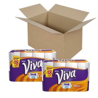 Viva Paper Towels, White, Giant Roll, 12 Rolls (Pack of 2): Health & Personal Care