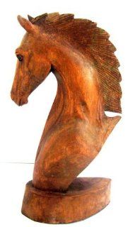 Horse Statue Horse Head Wood Handcarved Sculpture  COLLECTOR'S QUALITY, LG  OMA BRAND   African Wood Carvings Of Animals