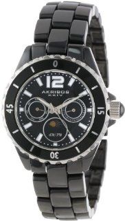 Akribos XXIV Women's AK596BK Ceramic Multi Function Quartz Bracelet Watch: Watches