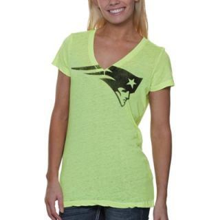 Touch by Alyssa Milano New England Patriots Ladies Look At Me Burnout T Shirt   Neon Yellow