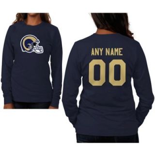 St. Louis Rams Womens Custom Any Name & Number Long Sleeve T Shirt   