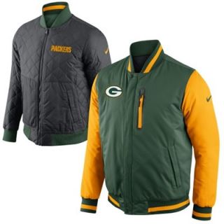 Nike Green Bay Packers Defender Reversible Full Zip Jacket   Green/Gold