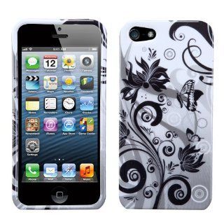 Apple iPhone 5 Hard Plastic Snap on Cover Butterfly Monochrome AT&T, Cricket, Sprint, Verizon Plus A Free LCD Screen Protector (does NOT fit Apple iPhone or iPhone 3G/3GS or iPhone 4/4S): Cell Phones & Accessories