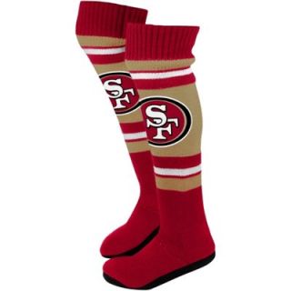 San Francisco 49ers Ladies Knit Knee Slipper Socks   Gold/Scarlet