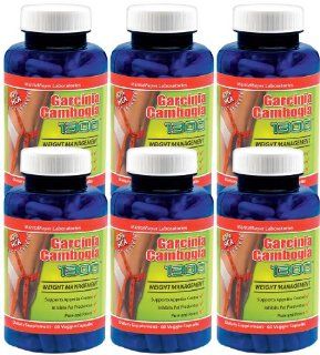 Garcinia Cambogia Extract, 1000 mg Dosage (Contains 60% HCA) (6 Bottles) Health & Personal Care