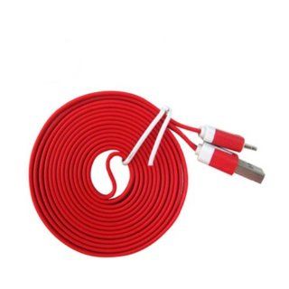 Ayangyang Flat USB Data Sync Charger Cable for Apple Iphone 5 5g Ipad Mini Ipod Touch 5 Nano USB Date Cable for Iphone 5 8 Pin Flat Sync Cable for Iphone 5 Universal USB Charger Syna Calbe for Iphone 5 Ipad 4 Ipad Mini Red 1 Meter Long Packet of 2 Electro