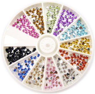 Nail Art MoYou Large(3mm) Heart Shaped Mix colored Rhinestone Pack of 1000 Crystal Premium Quality Gemstones in 12 different colours, beauty accessory for women nails, fun and easy to apply with top coat or nail glue : Beauty Products : Beauty