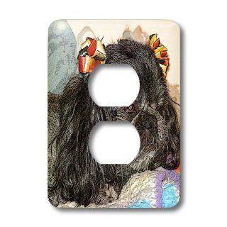 lsp_61452_6 Jos Fauxtographee Realistic   A Cute Shiatsu Dog wearing Bows in its hair   Light Switch Covers   2 plug outlet cover   Outlet Plates  