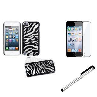 eForCity Black Zebra Dual Layer Case + Screen Protector + Stylus Compatible with iPod® Touch 5 5th Gen 5G: Cell Phones & Accessories