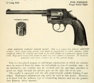 1948 Print .22 Long Rifle Iver Johnson Target Sealed Eight Revolver Counterbored   Original Halftone Print  