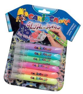 Carioca 3D Raised Effect Fabric Pens (Set of 6 Glow in the Dark Colors): Toys & Games