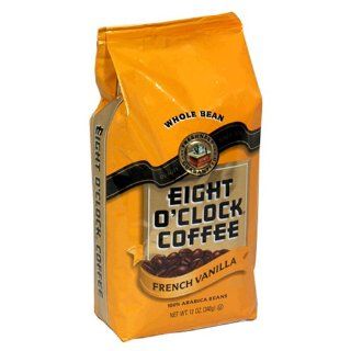 Eight O'Clock Coffee, French Vanilla Whole Bean, 12 Ounce Bag (Pack of 4) : Roasted Coffee Beans : Grocery & Gourmet Food