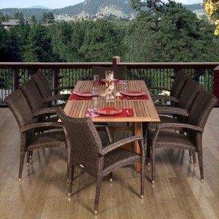 Normandie 9 Piece Dining Set Chair Type: Eight Armchairs : Outdoor And Patio Furniture Sets : Patio, Lawn & Garden