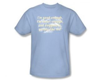 SNL Saturday Night Live I'M GOOD ENOUGH Short Sleeve Adult Tee LIGHT BLUE T Shirt: Movie And Tv Fan T Shirts: Clothing