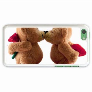 Diy Apple 5C Holidays Valentines Day Bears Kiss Romance Gifts Of In Love Present White Cellphone Skin For Everyone: Cell Phones & Accessories