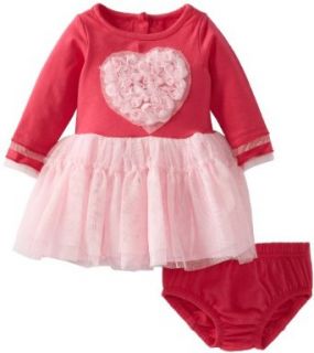 Nannette Baby Girls Newborn 2 Piece Heart Dress Set, Pink, 6 9 Months: Infant And Toddler Playwear Dresses: Clothing