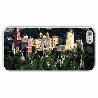 Diy Iphone 5 5S City Portugal Lisbon Hill Castle Palace Nature Of Funny Gift White Cellphone Skin For Everyone: Cell Phones & Accessories