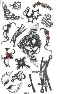Star Super Star Love Heat Wing Tattoo Stickers Temporary Tattoos Fake Tattoos (Paste Neck / Shoulder / Chest / Hand /, Etc.) Single Noble Alternative Avant garde Barcode 2pcs/lot: Beauty