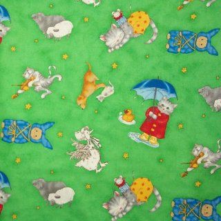 44" Wide Fabric "Nursery Rhymes with Dog, Cat, Sheep, Duck, Rabbit, Etc" Fabric By the Yard : Other Products : Everything Else