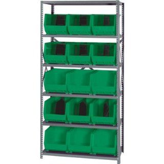 Quantum Storage Complete Shelving System with Large Parts Bins   18in. x 36in  Tool Cabinets  