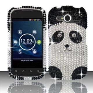 For Pantech Burst P9070 (AT&T) Full Diamond Design Cover   Panda Bear FPD: Cell Phones & Accessories