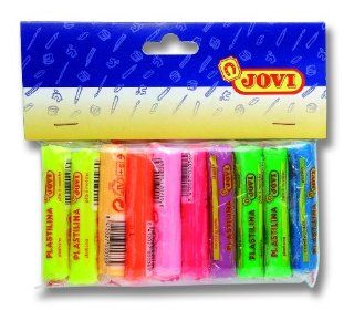 JOVI PLASTILINA (Modeling Clay), bag 10 color sticks (NEON) (0.5 oz each) Toys & Games