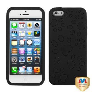 Apple iPhone 5 Hard Plastic Snap on Cover Rubberized Black/Black Puppypaw Hybrid AT&T, Cricket, Sprint, Verizon Plus A Free LCD Screen Protector (does NOT fit Apple iPhone or iPhone 3G/3GS or iPhone 4/4S) Cell Phones & Accessories