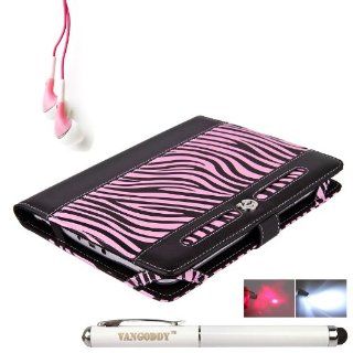 Apple iPad Mini Professional 7.9 inch Portfolio Case, with Stand Out Pink Zebra Design and Unique Dauphine Hand Strap, Executive Corner Binding Straps, and Reinforced Exterior + iPad Mini Stylus Pen + iPad Mini Compatible Earbud Earphones: Computers & 