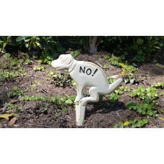 Esschert Design USA HB14 No Pooping Yard Sign, White : Garden Stakes : Patio, Lawn & Garden
