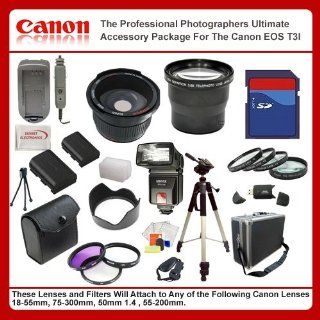 Best Value Accessory Package For Canon T3i (600D) T4i 650D includes: 8GB Hi Speed Error Free Memory Card, Hi Speed Card Reader, Battery & Charger, Hard Flower lens Hood, 0.5x Professional Wide Angle Lens, 2X Telephoto Lens, 50 Inch tripod, Digital Vide