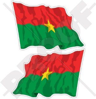 BURKINA FASO Burkinabe Waving Flag, former Upper Volta AFRICA 4,7" (120mm) Vinyl Bumper Stickers, Decals x2: Everything Else