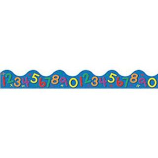 Eureka pre school   5th Grades Scalloped Deco Trim, Colorful Numbers On Blue