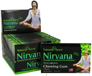 Neutralean   Nirvana Sugarless Gum Natural Relief for Stress Depression and Anxiety Mint Burst Flavor   12 Piece(s) (Formerly Natural Burst) CLEARANCE PRICED: Health & Personal Care
