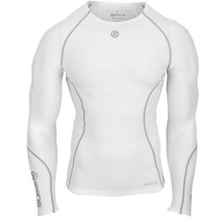 SKINS A200 Compression Long Sleeve Top   Mens   Running   Clothing   White
