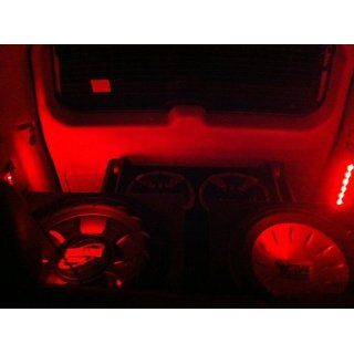 4pc. Red LED Interior Underdash Lighting Kit: Automotive