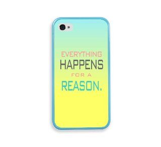 Everything Happens For A Reason Ombre Aqua Silicon Bumper iPhone 4 Case Fits iPhone 4 & iPhone 4S: Cell Phones & Accessories