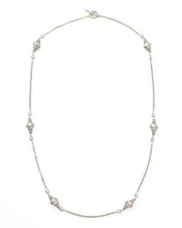 Classic Sterling Silver Station Necklace, 36   KONSTANTINO   Tan