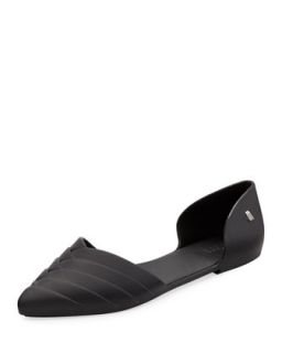 Petal Pointed Jelly dOrsay Flat, Black   Melissa Shoes   Black (7.0B)