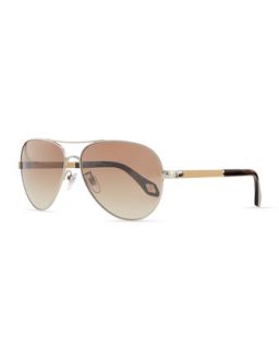 Metal Aviator Sunglasses, Tan/Multi   Carolina Herrera   Tan