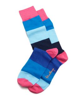 Colorblock Stripes Mens Socks, Blue   Arthur George by Robert Kardashian   Blue